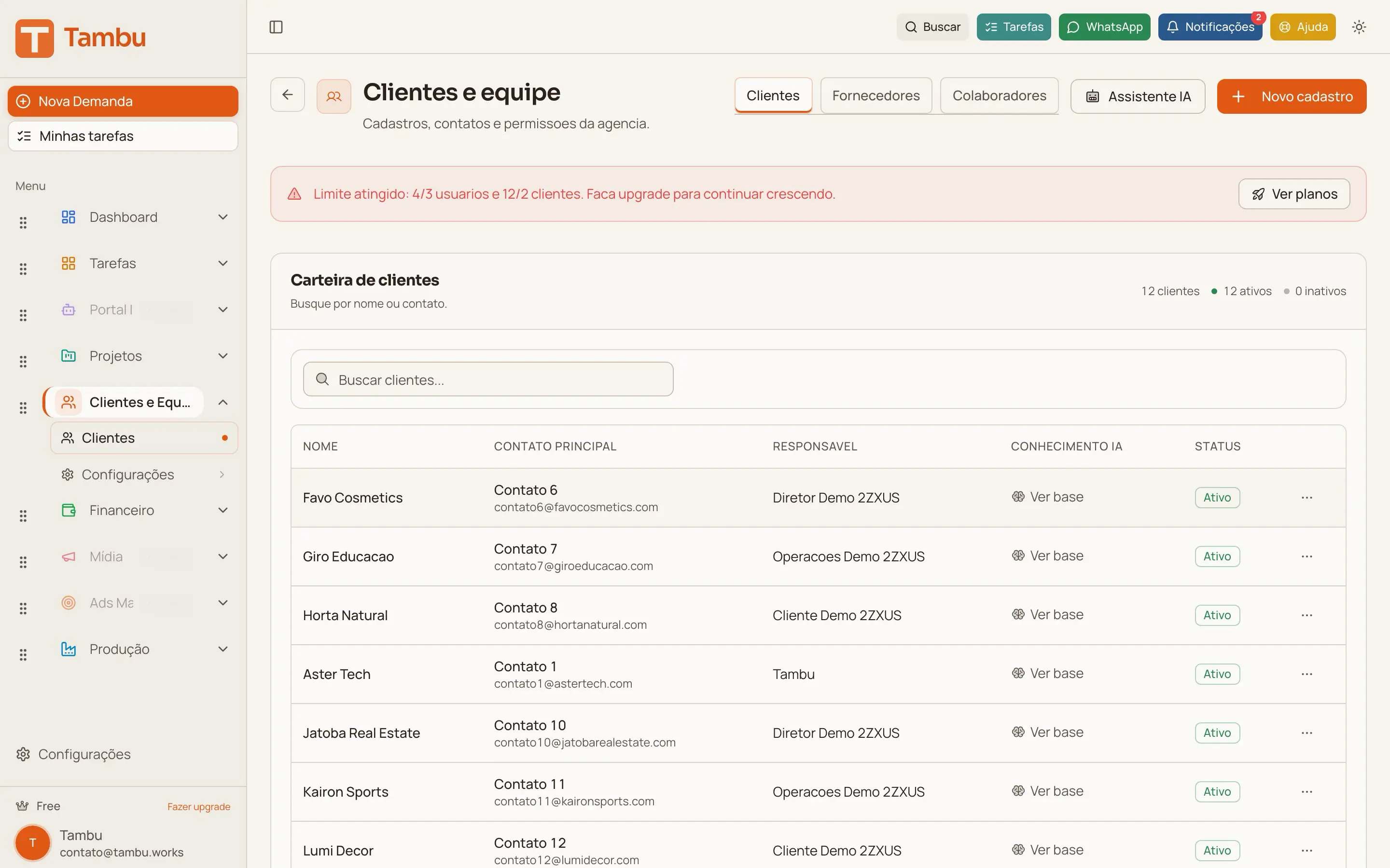 Modulo Portal do Cliente do Tambu